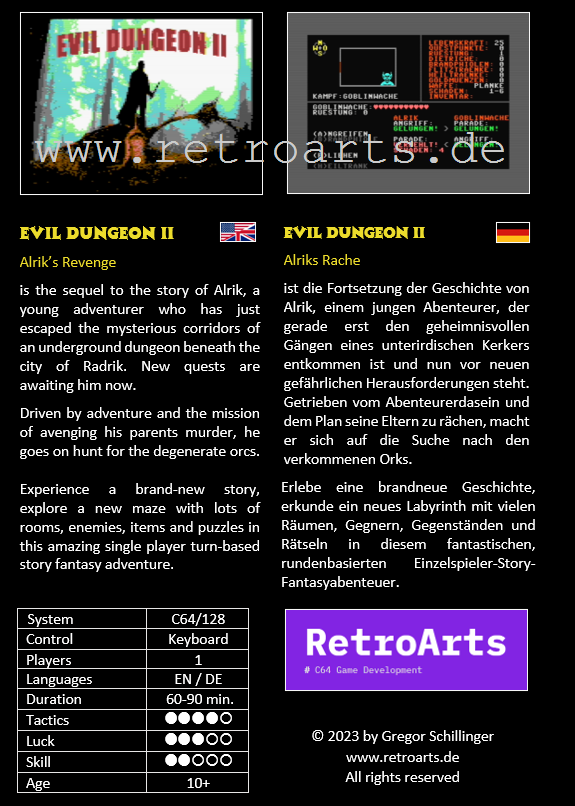 EVIL DUNGEON II (C64) - Collectors Edition
